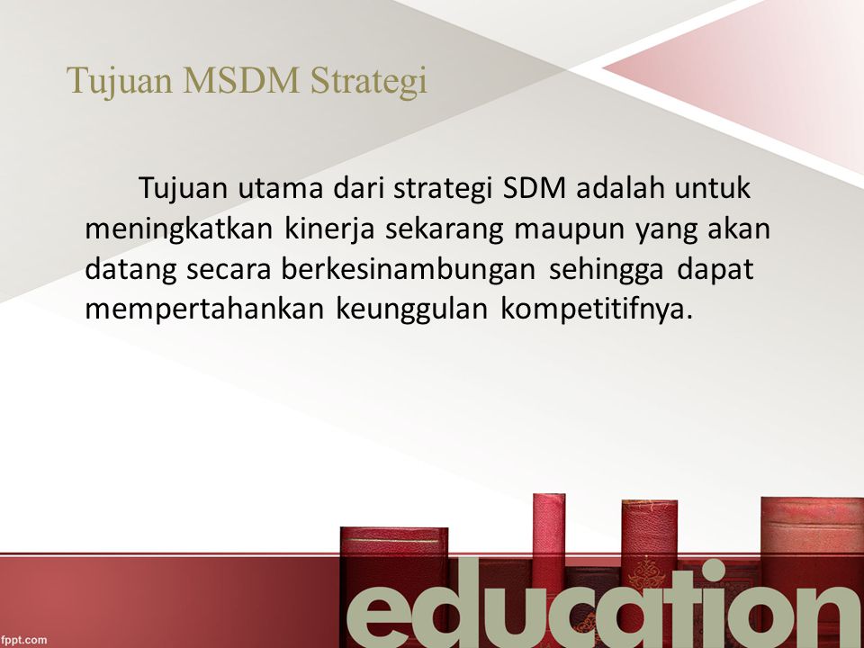 Tujuan MSDM Strategi