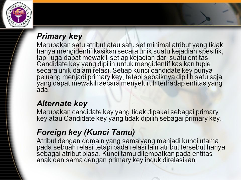 Foreign key (Kunci Tamu)