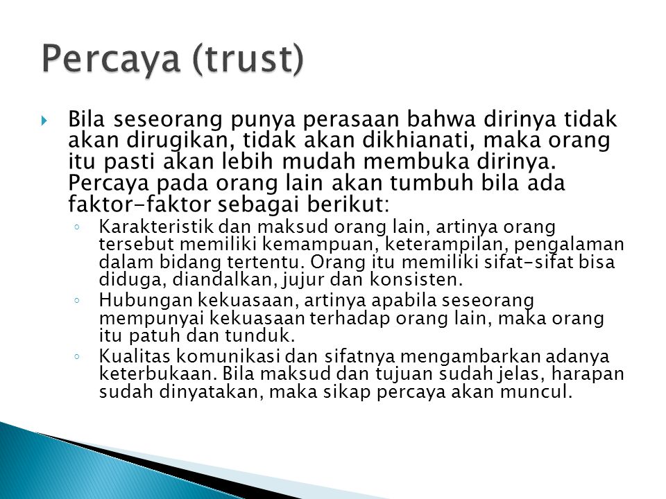 Percaya (trust)