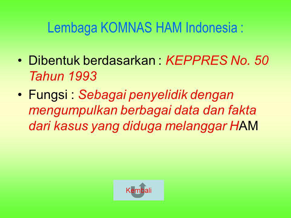 Lembaga KOMNAS HAM Indonesia :