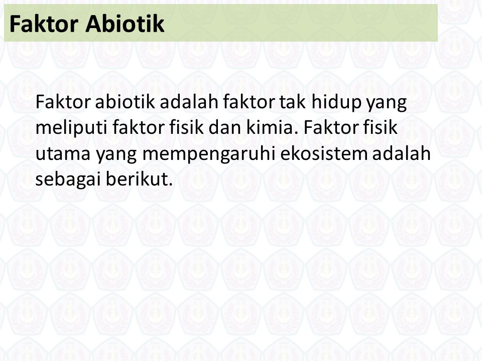 Faktor Abiotik