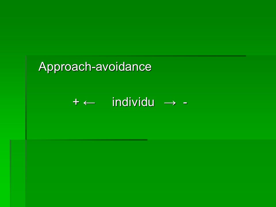 Approach-avoidance + ← individu → -