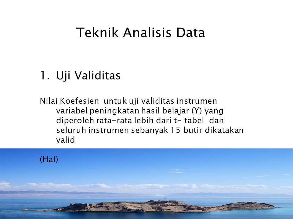 Teknik Analisis Data Uji Validitas