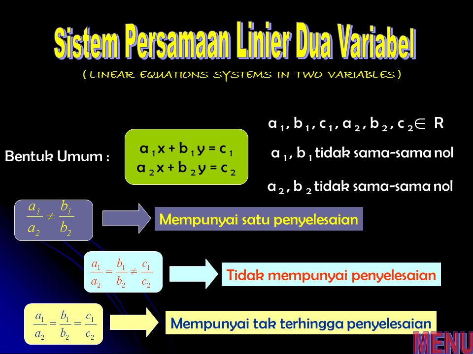 Sistem Persamaan Linier Dua Variabel