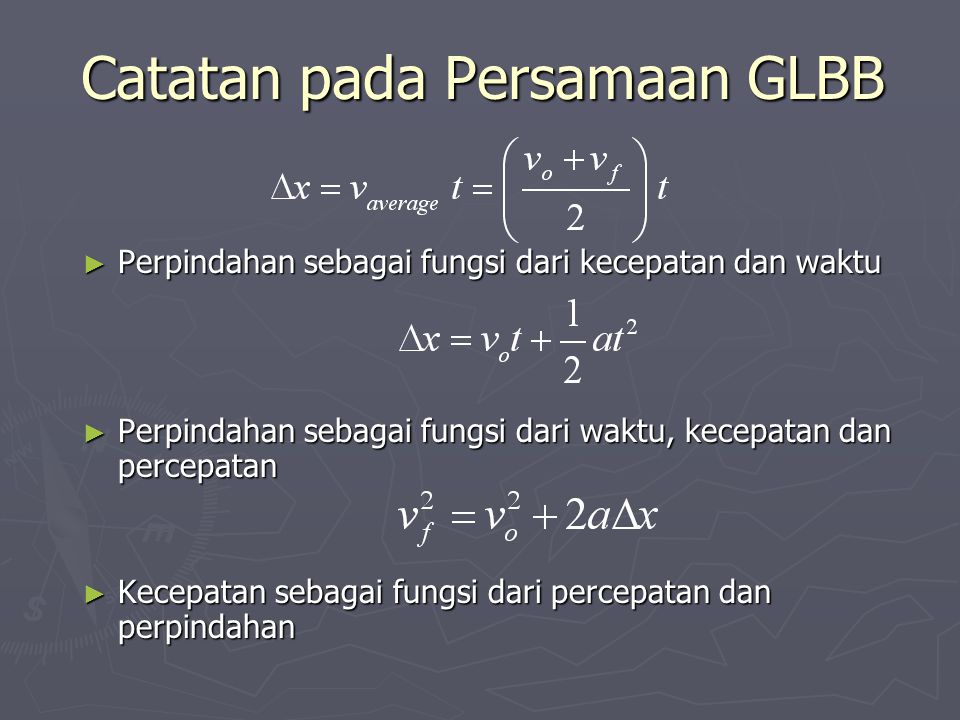 Catatan pada Persamaan GLBB