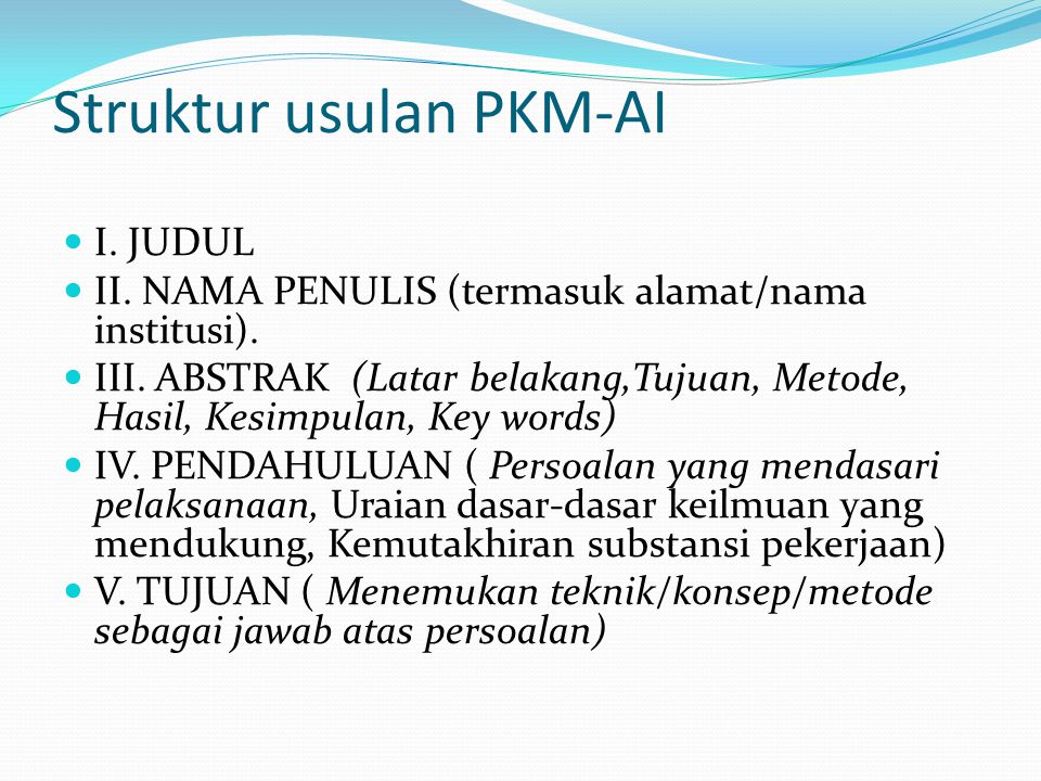 Struktur usulan PKM-AI