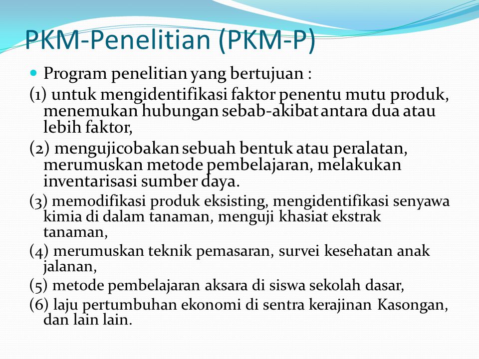 PKM-Penelitian (PKM-P)