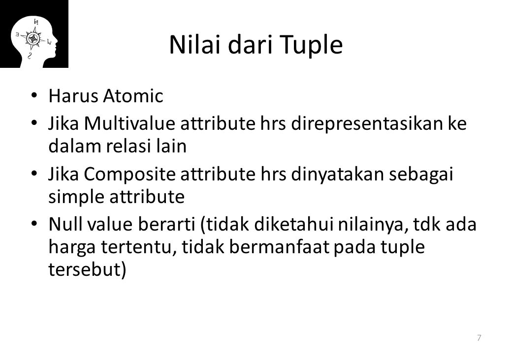 Nilai dari Tuple Harus Atomic