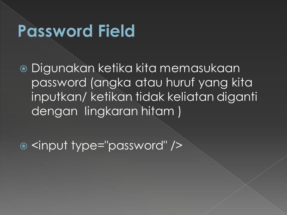 Password field