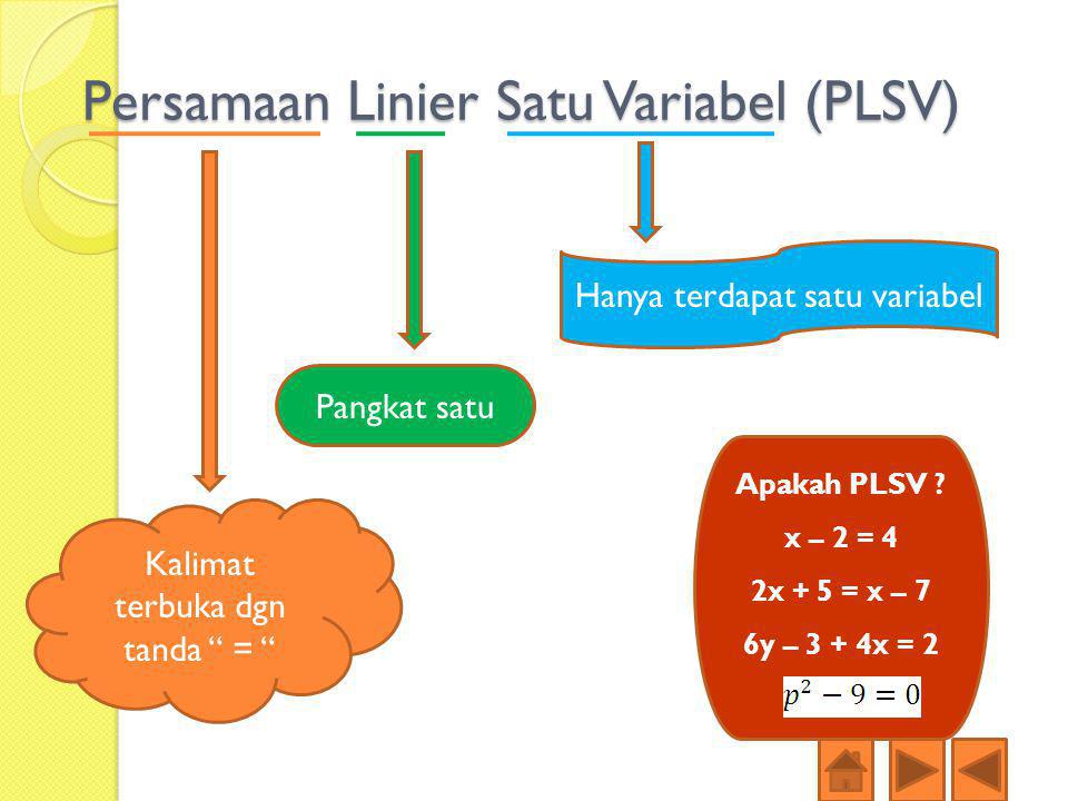 Persamaan Linier Satu Variabel (PLSV)