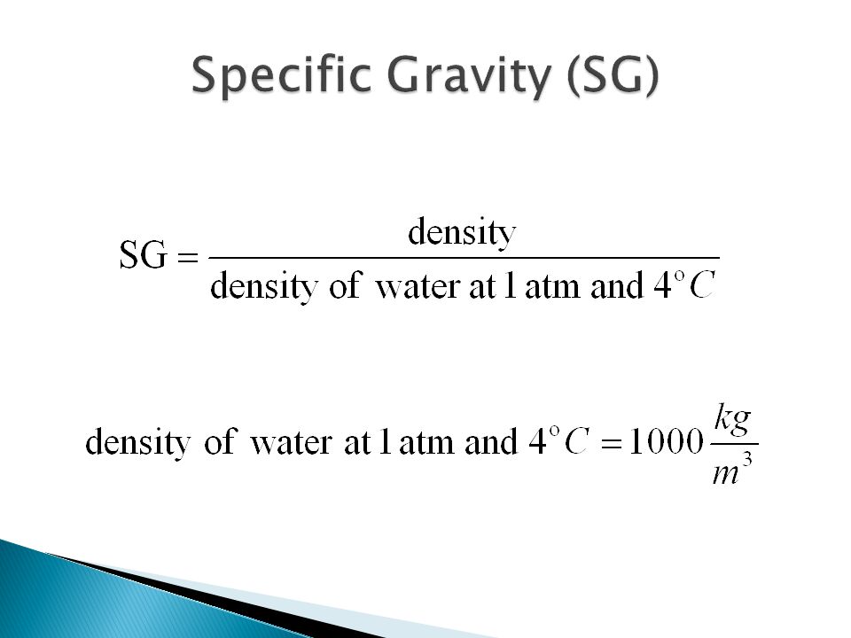 Specific Gravity (SG)