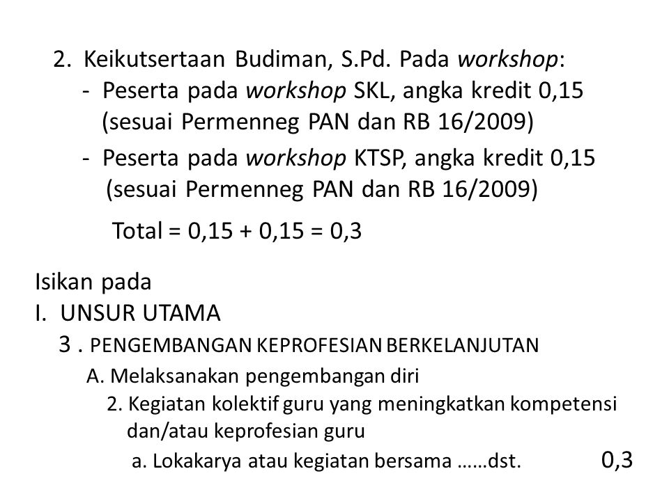 Keikutsertaan Budiman, S.Pd. Pada workshop: