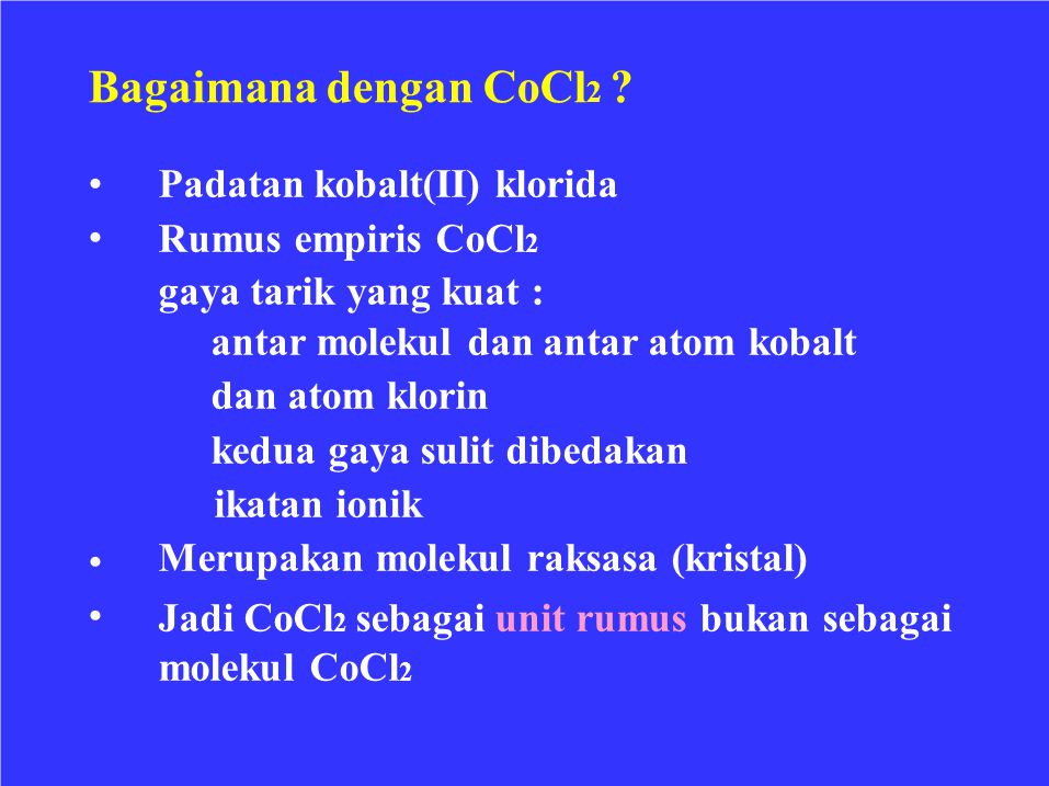 Bagaimana dengan CoCl2 Padatan kobalt(II) klorida •