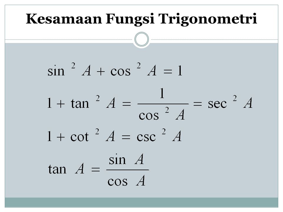 Kesamaan Fungsi Trigonometri