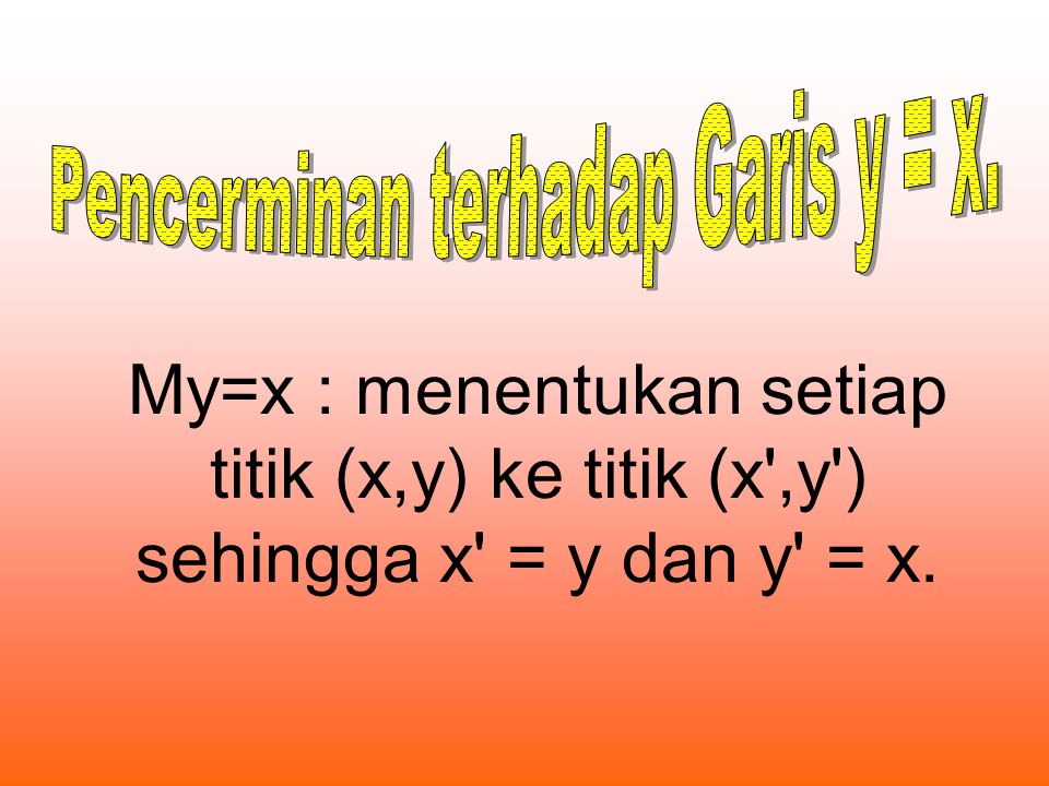 Pencerminan terhadap Garis y = x.