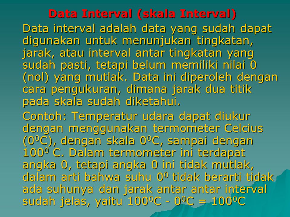 Data Interval (skala Interval)