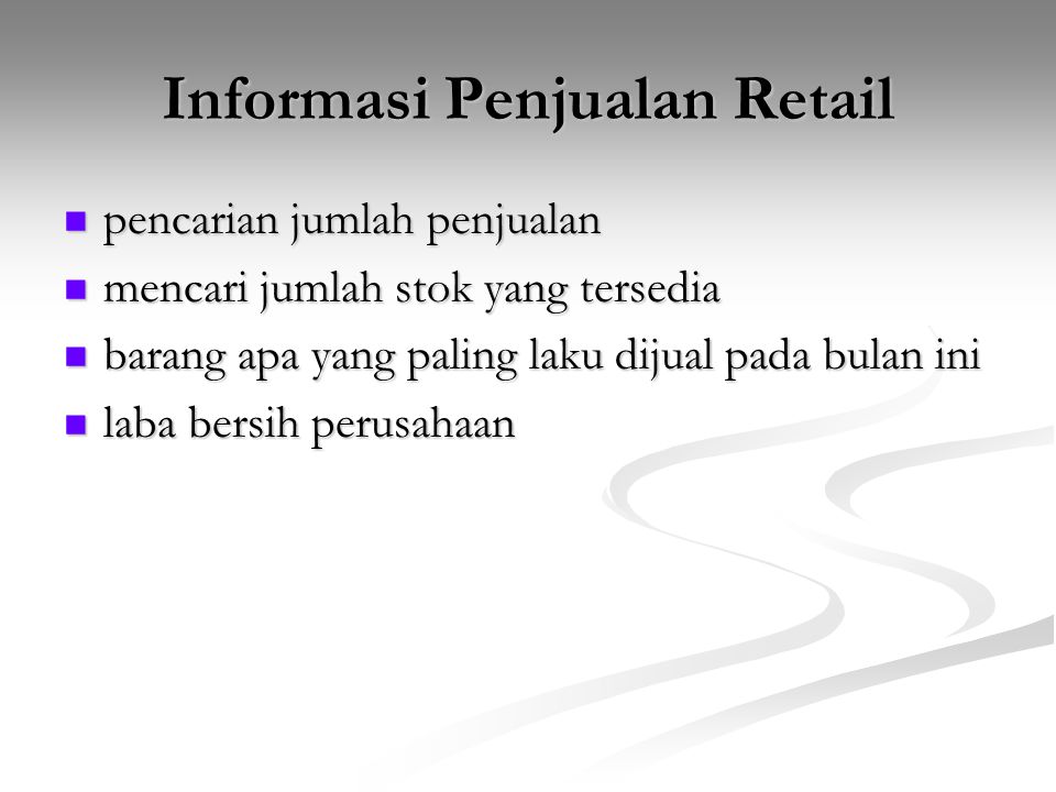 Informasi Penjualan Retail