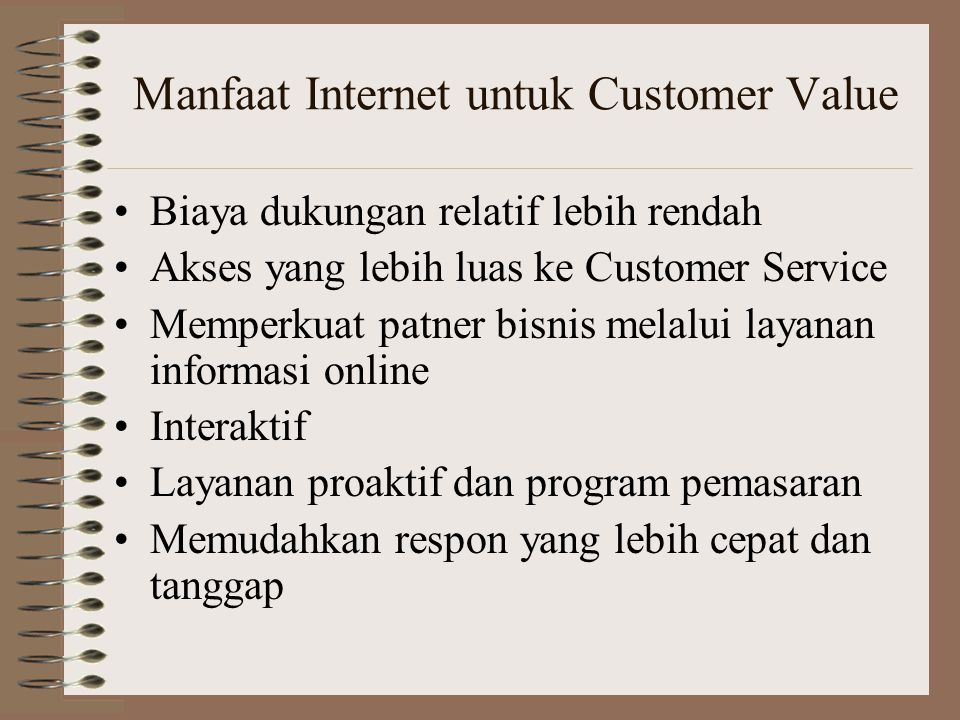 Manfaat Internet untuk Customer Value
