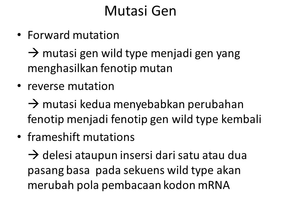 Mutasi Gen Forward mutation