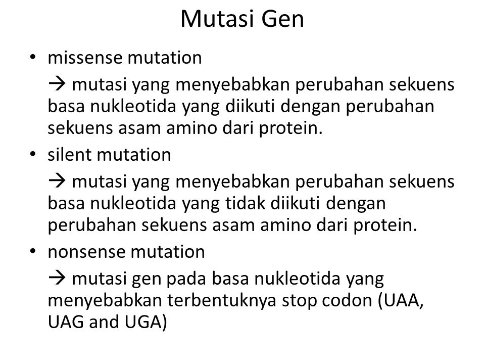 Mutasi Gen missense mutation