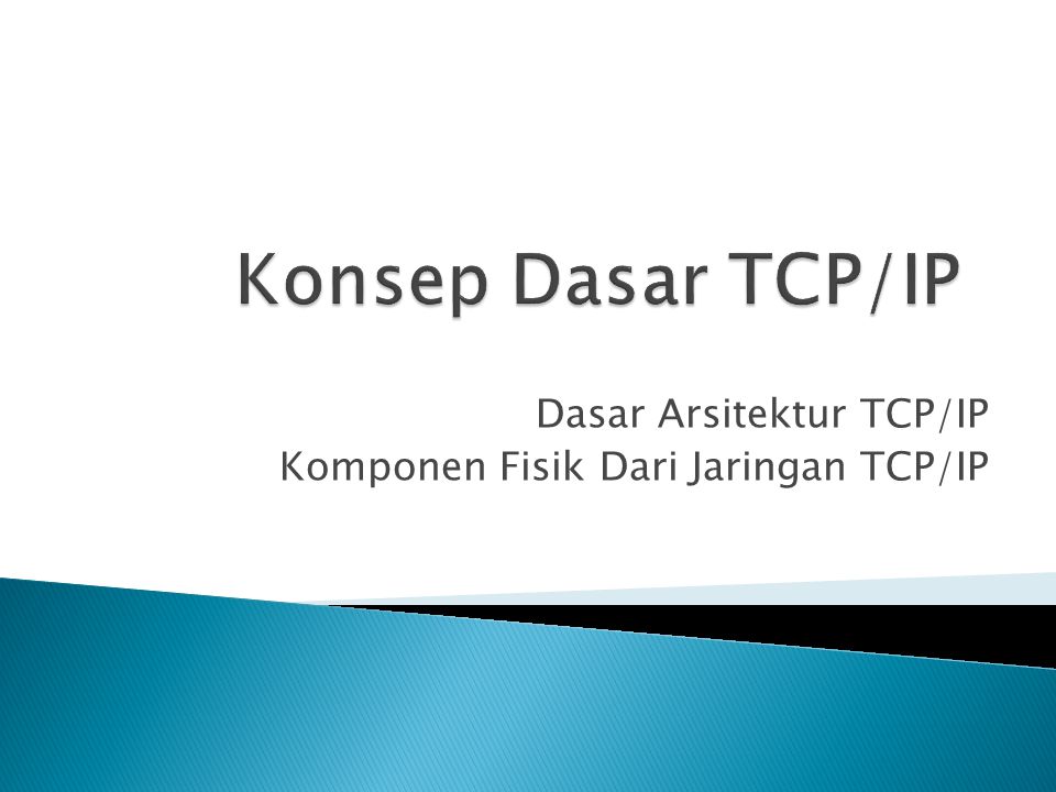 Dasar Arsitektur TCP/IP Komponen Fisik Dari Jaringan TCP/IP