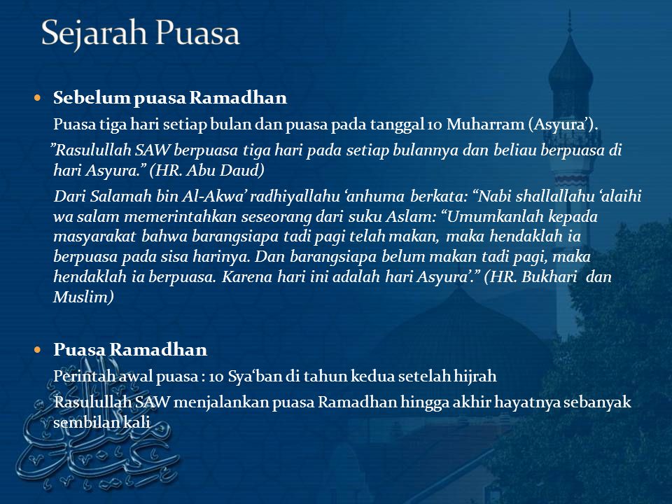 Sejarah Puasa Sebelum puasa Ramadhan Puasa Ramadhan