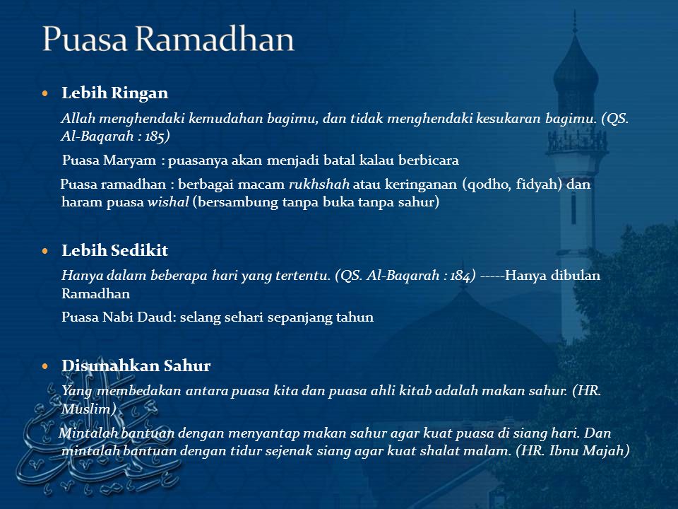 Puasa Ramadhan Lebih Ringan Lebih Sedikit Disunahkan Sahur