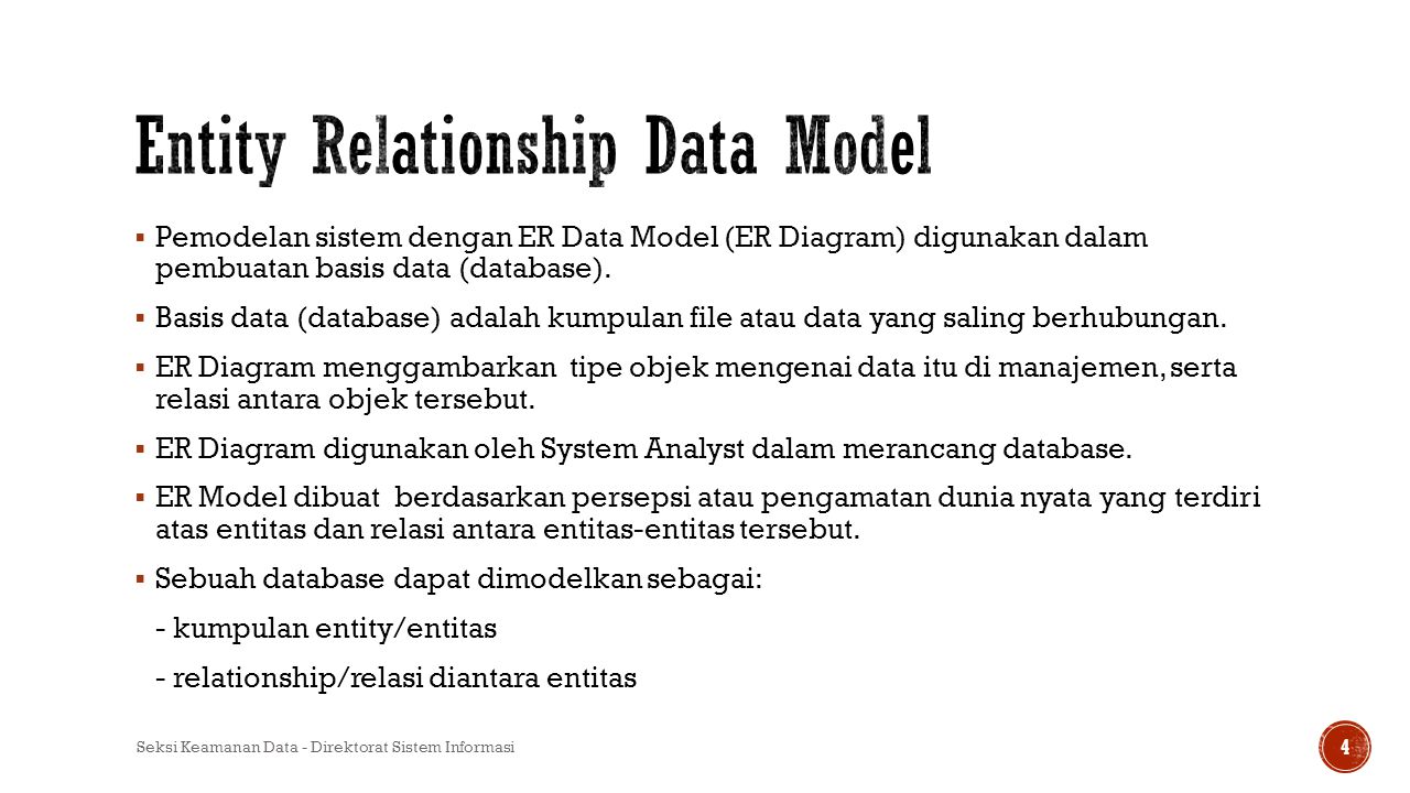Entity Relationship Data Model
