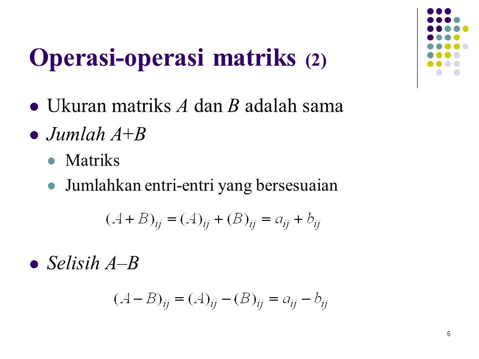 Operasi-operasi matriks (2)