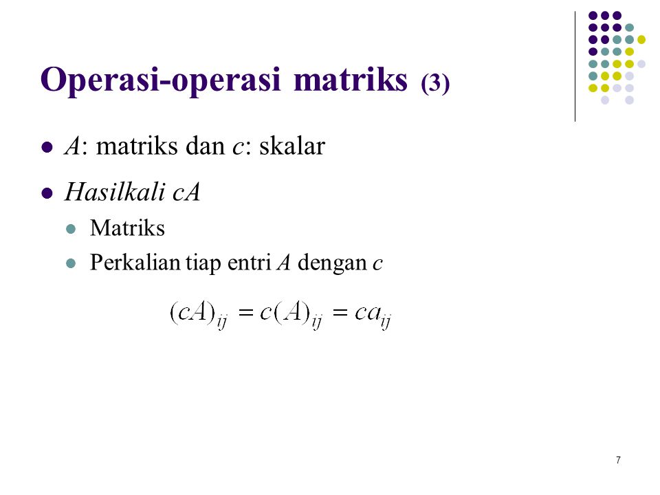 Operasi-operasi matriks (3)