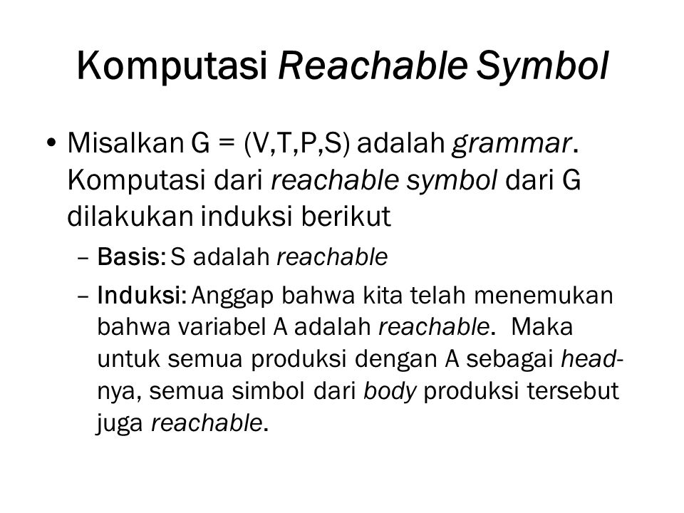 Komputasi Reachable Symbol