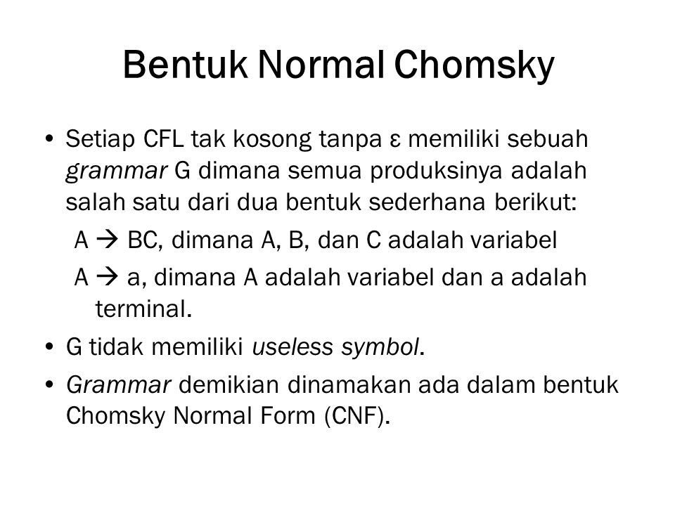 Bentuk Normal Chomsky