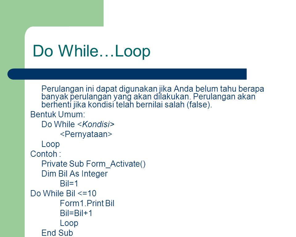 Do While…Loop
