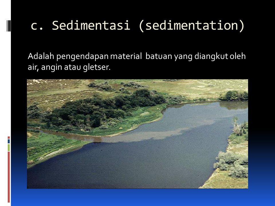 c. Sedimentasi (sedimentation)