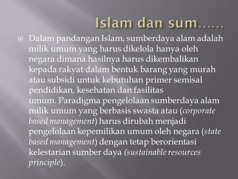 Islam dan sum……