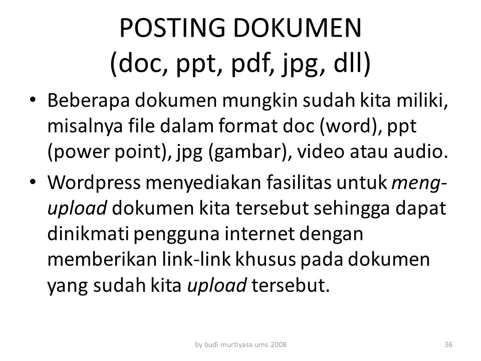POSTING DOKUMEN (doc, ppt, pdf, jpg, dll)