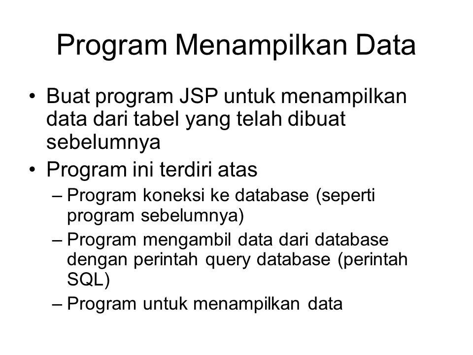 Program Menampilkan Data