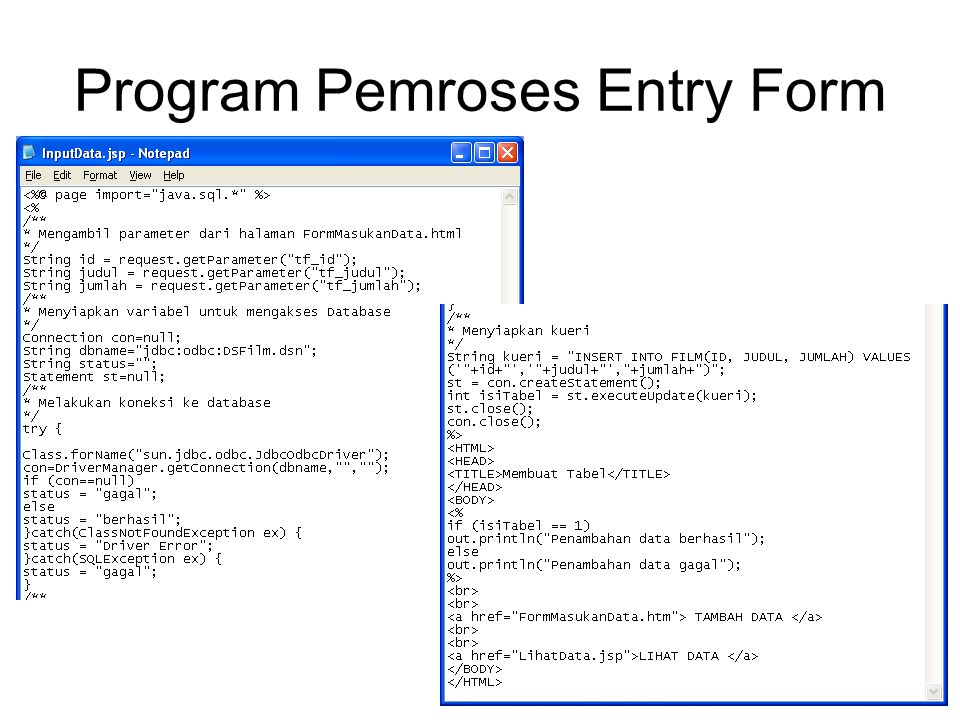Program Pemroses Entry Form