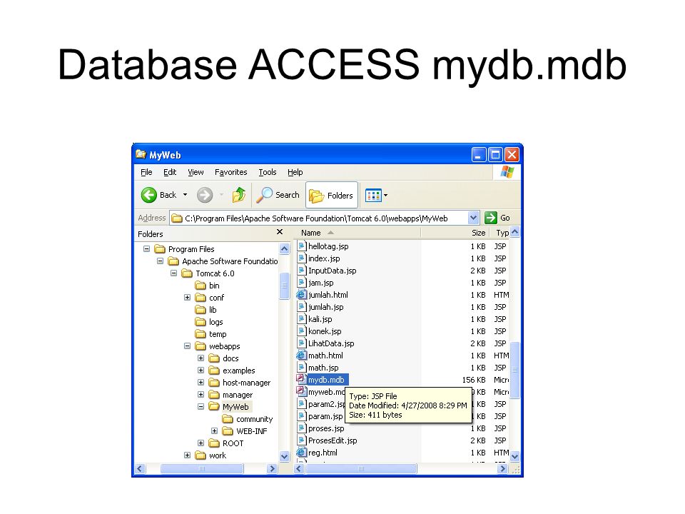Database ACCESS mydb.mdb