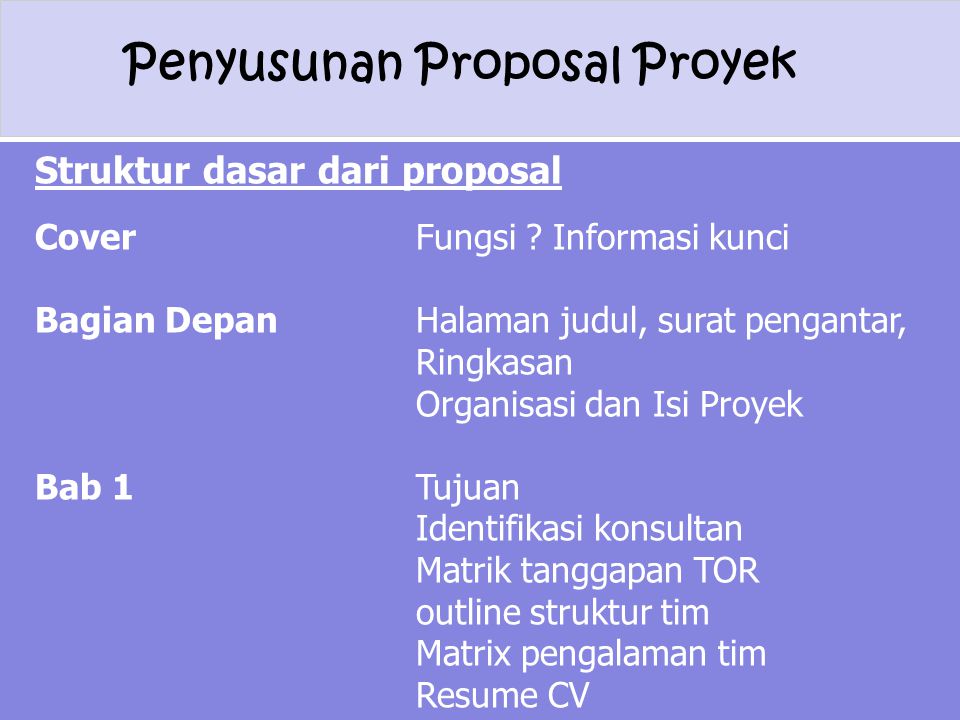 Struktur dasar dari proposal