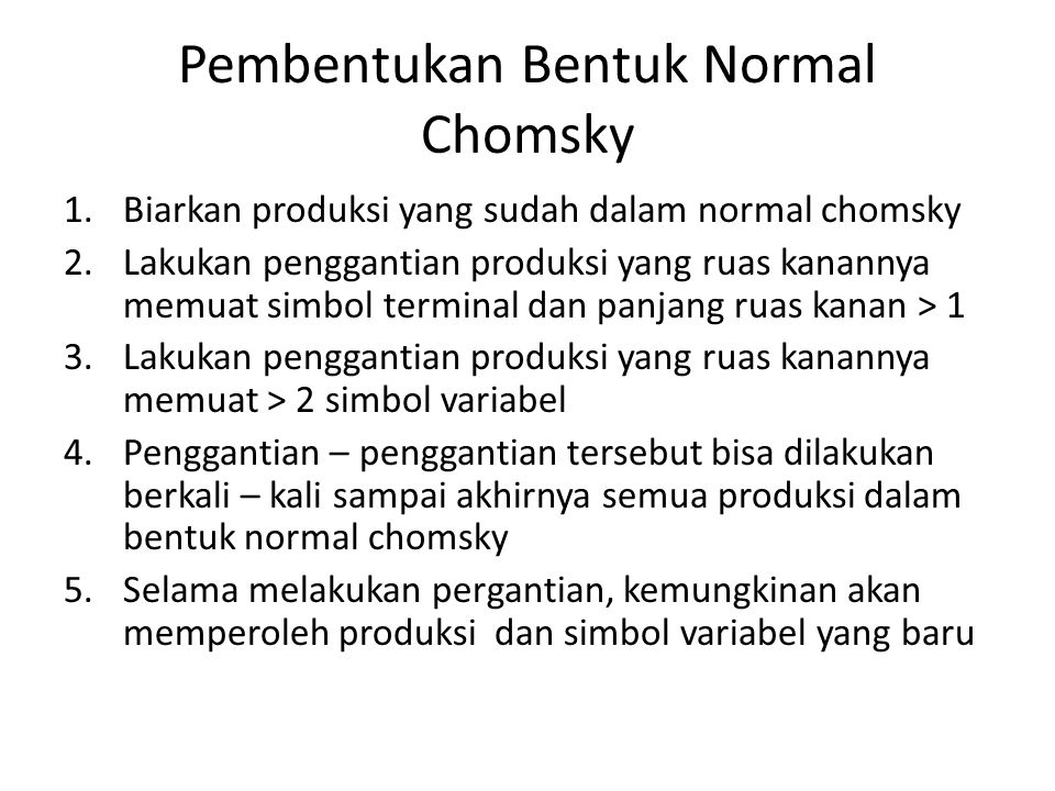 Pembentukan Bentuk Normal Chomsky