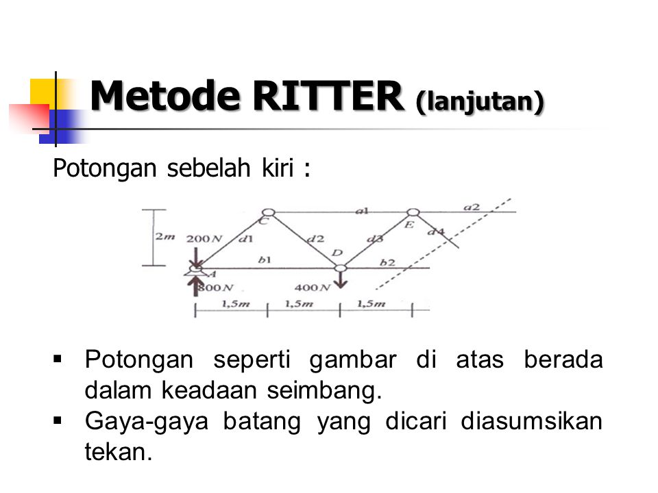 Contoh Soal Rangka Batang Metode Ritter Pelajaran Mu