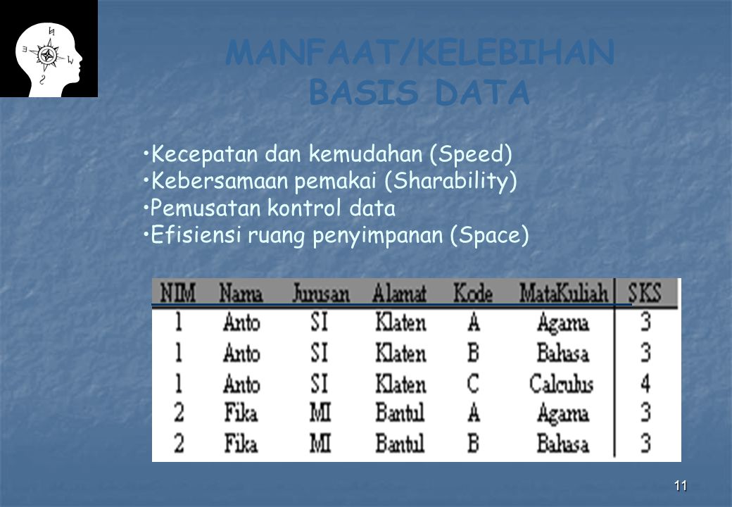 MANFAAT/KELEBIHAN BASIS DATA