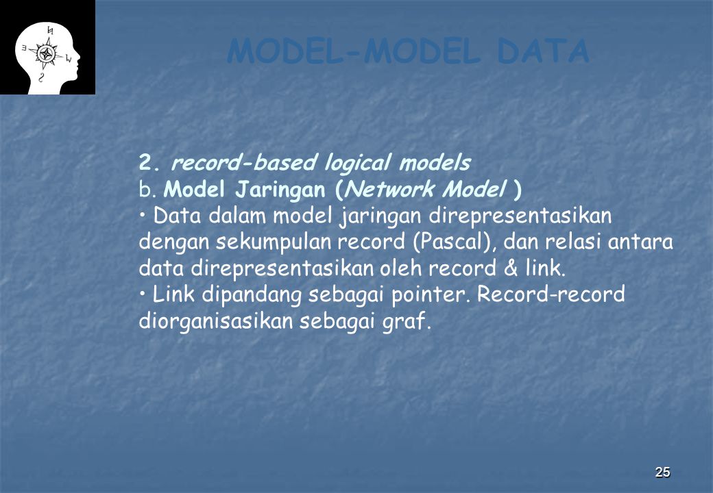 MODEL-MODEL DATA 2. record-based logical models