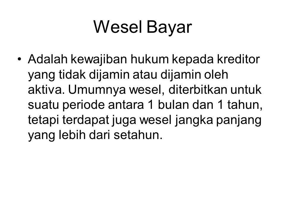 Wesel Bayar