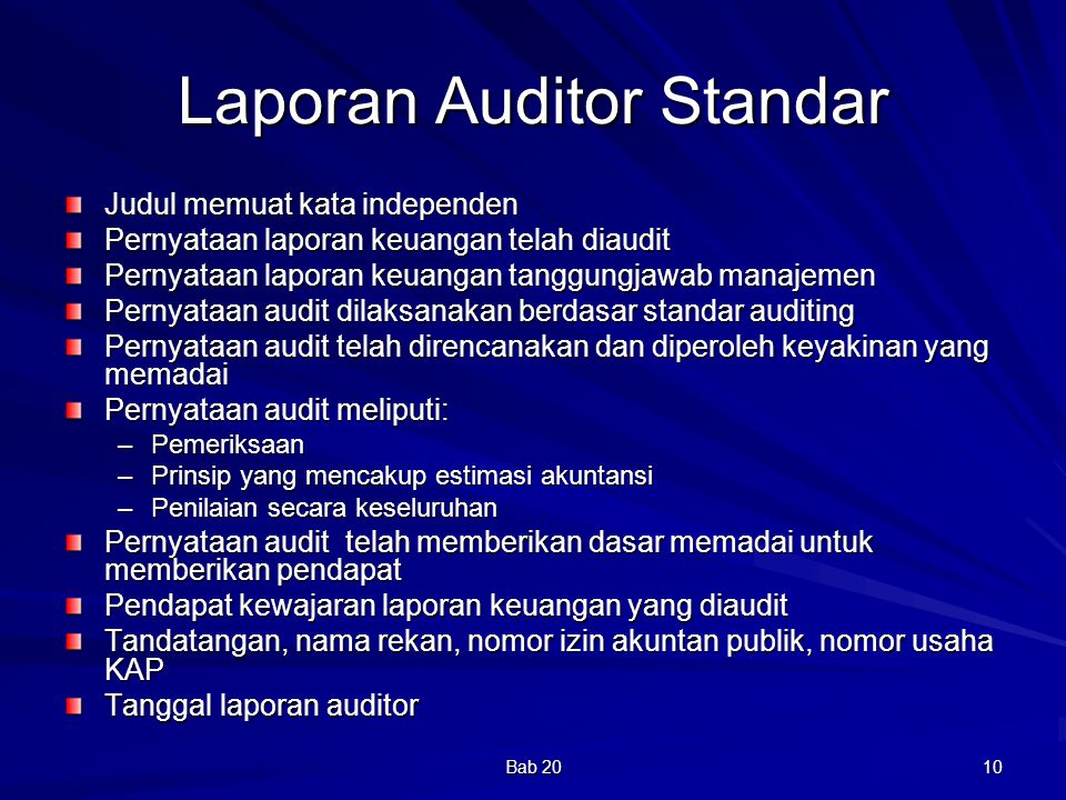 Laporan Auditor Standar