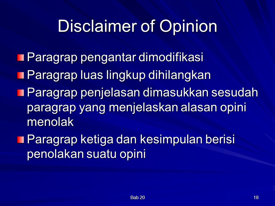 Disclaimer of Opinion Paragrap pengantar dimodifikasi