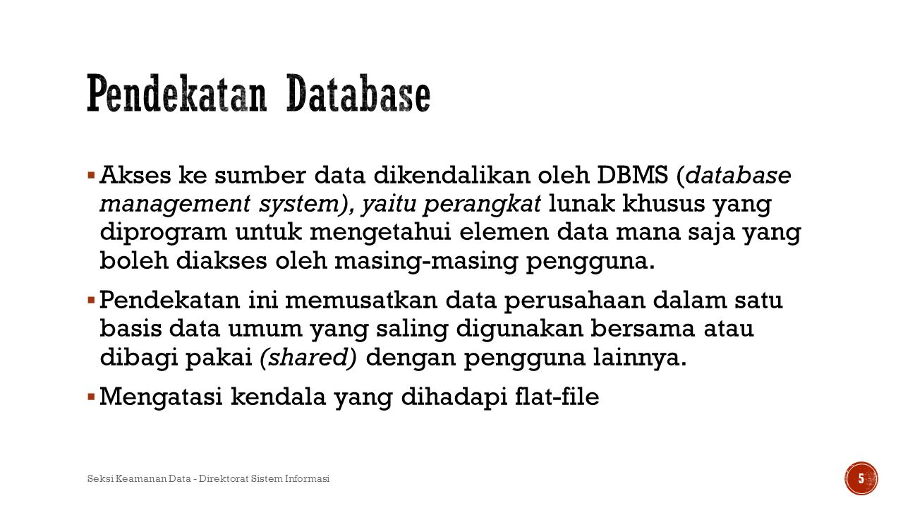 Pendekatan Database