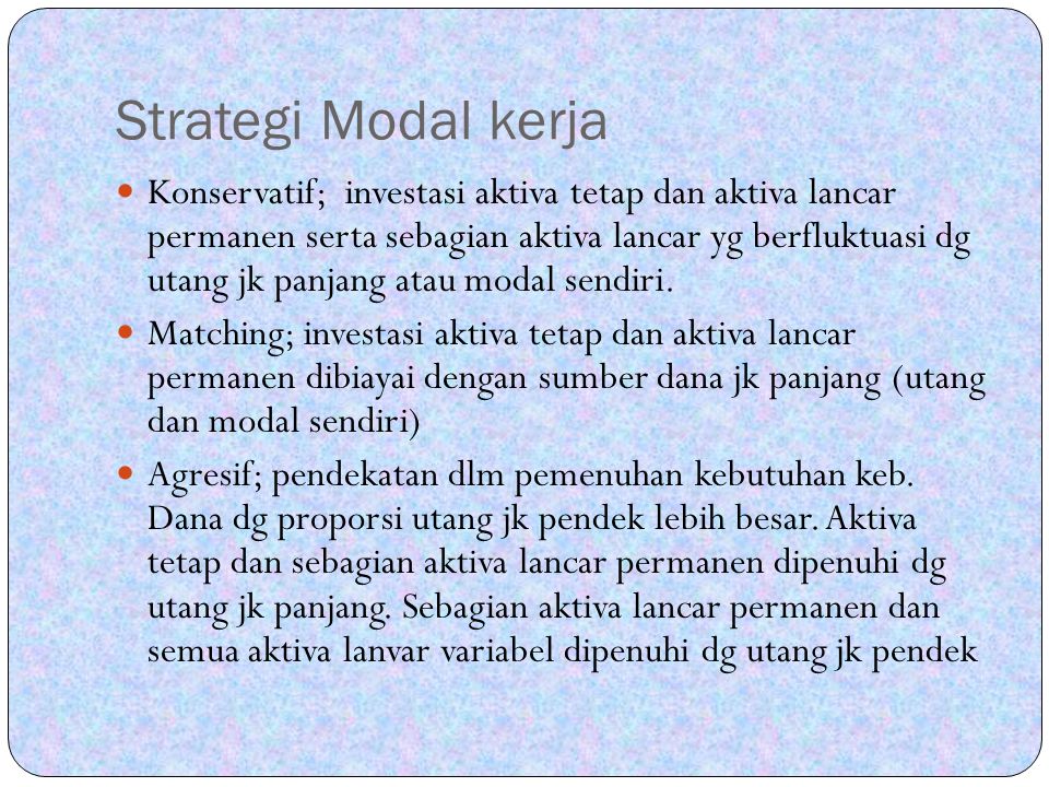 Strategi Modal kerja