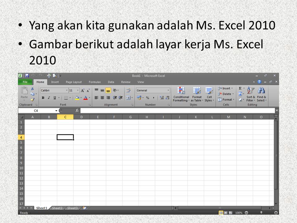 Yang akan kita gunakan adalah Ms. Excel 2010